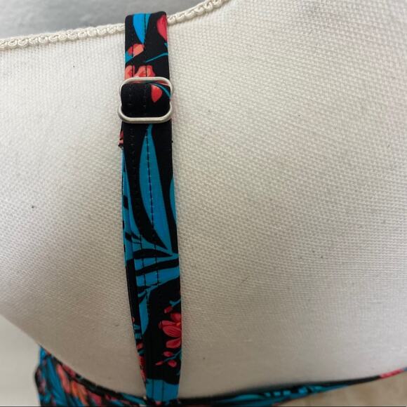 FIGESTIN Women One Piece Floral Print Tummy Ruched Swimwear Women Large - Picture 4 of 5